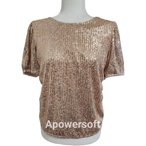AUW Sequin Rose Gold Women's Top
